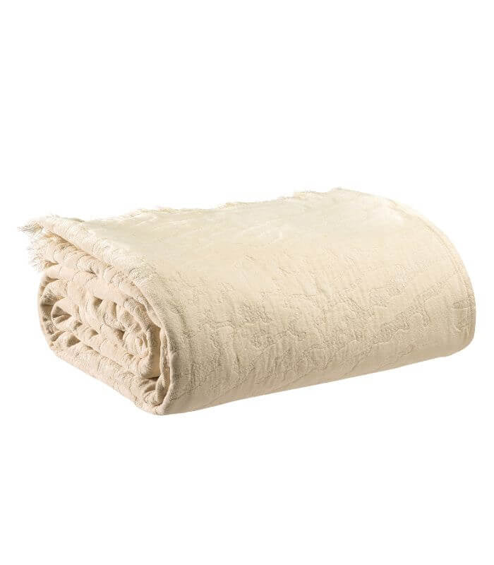 Plaid Coton Ines Crème, Vivaraise