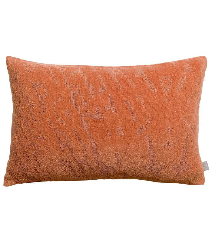 Coussin Coton Ines Paprika, Vivaraise, gros plan sur la matière