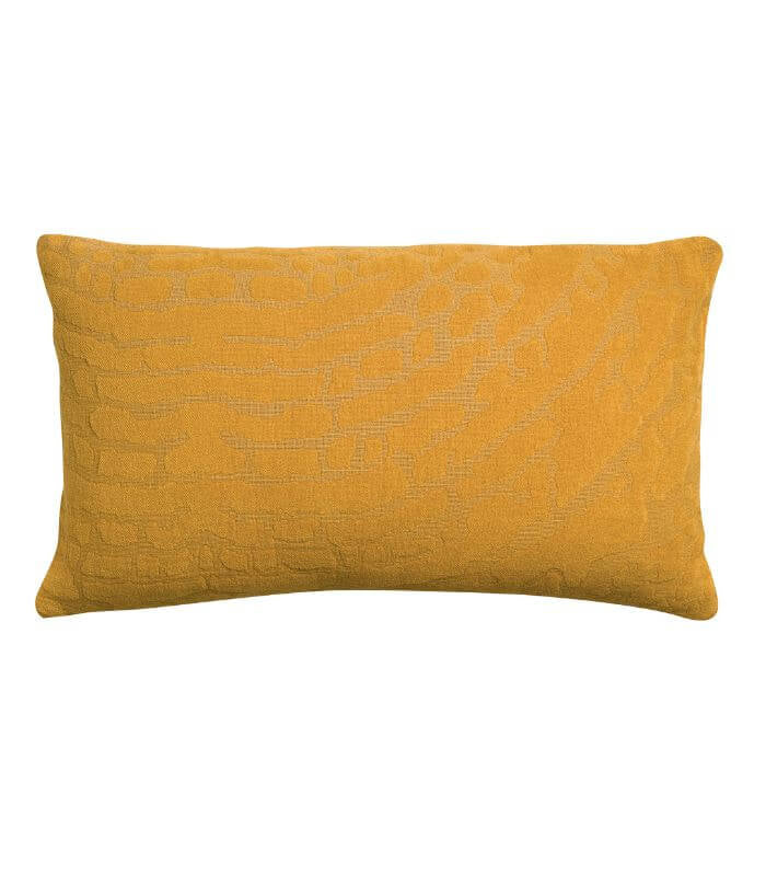Coussin Coton Ines Bronze, Vivaraise, gros plan sur la matière