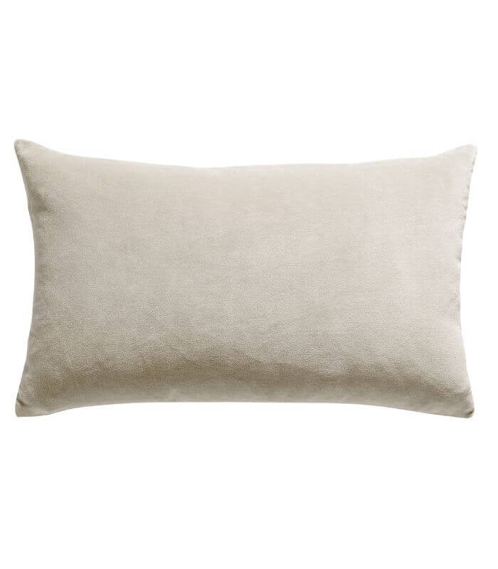 Coussin en Velours ELISE Grège, Vivaraise, confort haut de gamme