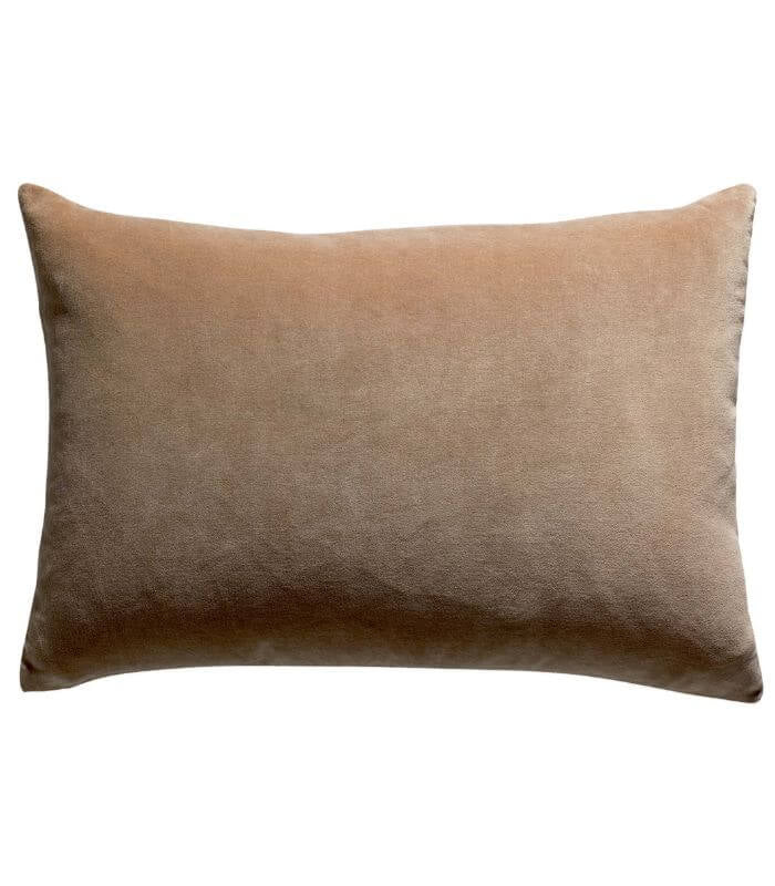 Coussin en Velours ELISE Camel, Vivaraise, confort haut de gamme