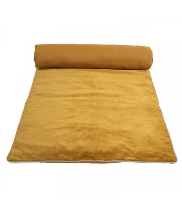 Edredon Bout de Lit Velours Chamois 85 x 200cm, Plaid Addict