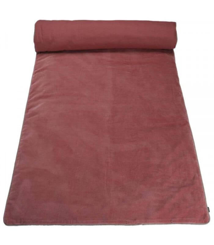 Edredon Bout de Lit Velours Bois de Rose 85 x 200cm, Plaid Addict