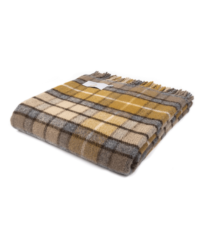 Plaid Pure Laine Écossais Buchanan 150 x 183 cm, The Mill, gros plan sur la matière