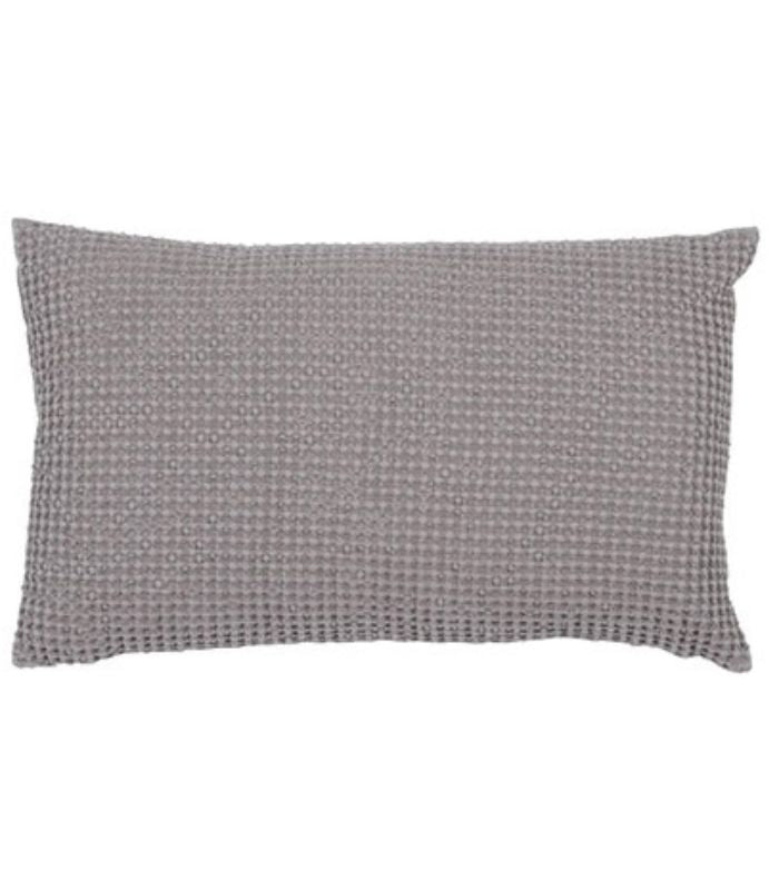 Coussin Coton MAIA Gris Clair, Vivaraise, gros plan sur la matière