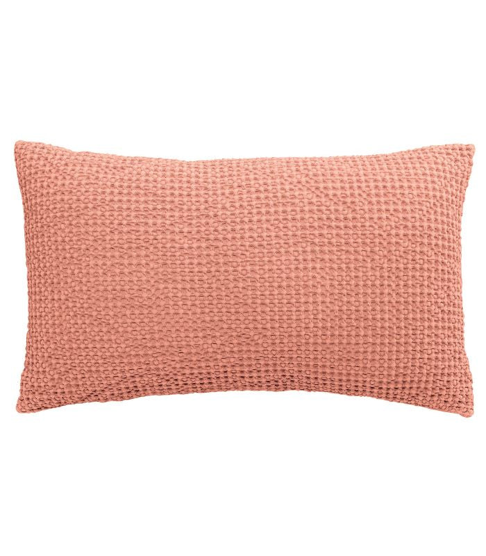Coussin Coton MAIA Rose, Vivaraise, gros plan sur la matière