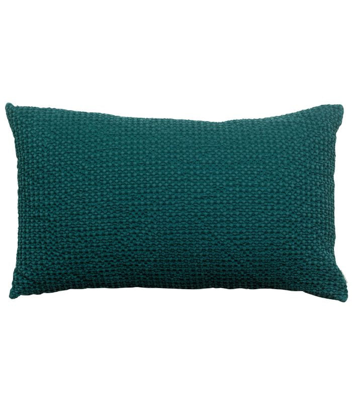 Coussin Coton MAIA Vert Canard, Vivaraise, gros plan sur la matière