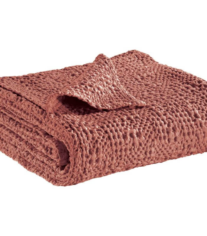 Jeté de canapé/Couvre-lit 100% coton TANA Blush 240 x 260cm, Vivaraise