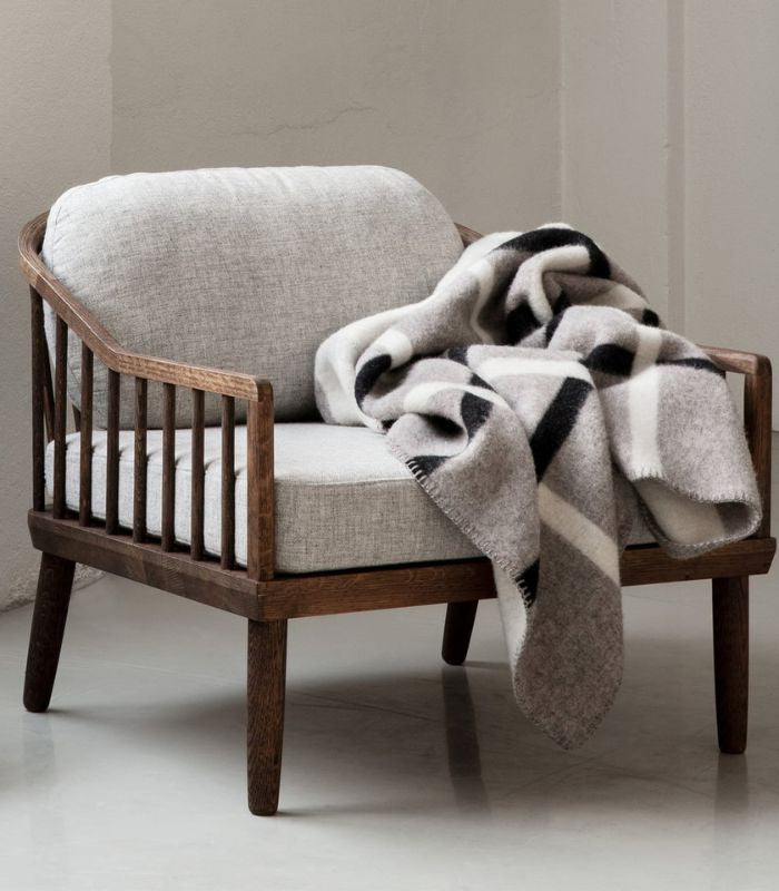 Plaid Pure Laine Design Knut Gris 135 x 200 cm, Roros Tweed, confort haut de gamme