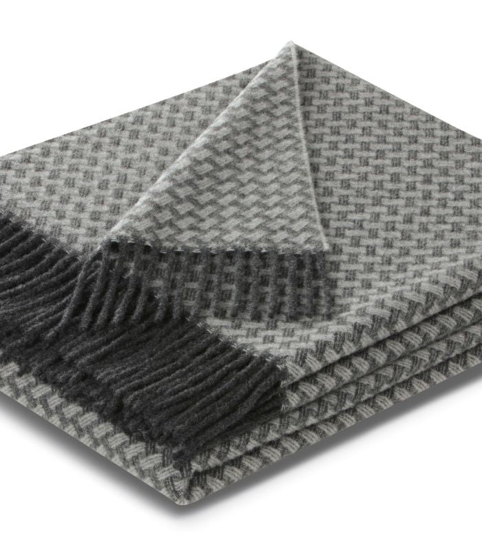 Plaid Cachemire Gris Anthracite 130 x 170 cm - Collection CORTINA, Plaid Addict