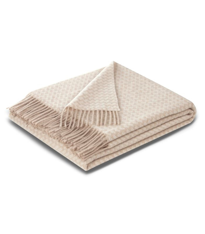 Plaid Cachemire Beige 130 x 170 cm - Collection CORTINA, Plaid Addict, confort haut de gamme