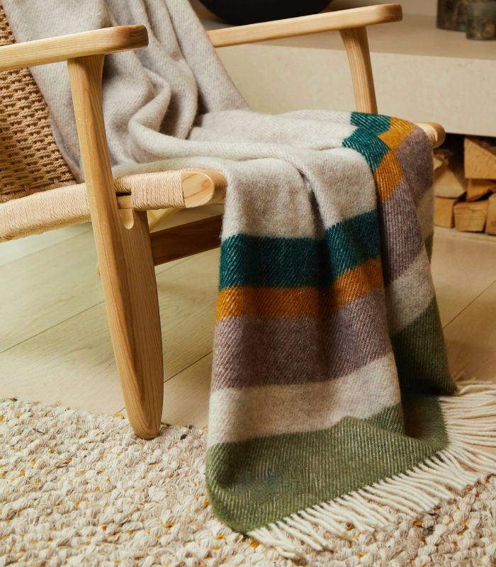 Plaid Pure Laine Alaska Earth 130 x 183 cm, The Mill, confort haut de gamme