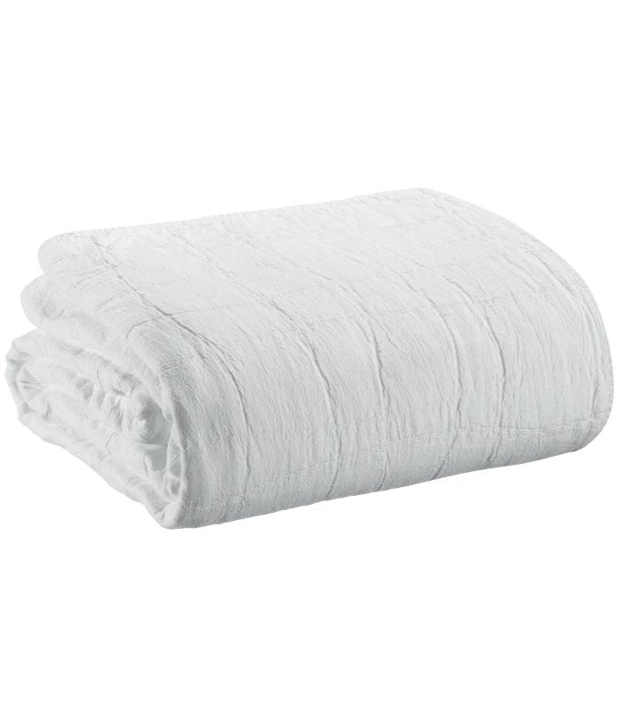 Jeté de canapé/Couvre-lit 100% coton TITOU Blanc, Vivaraise