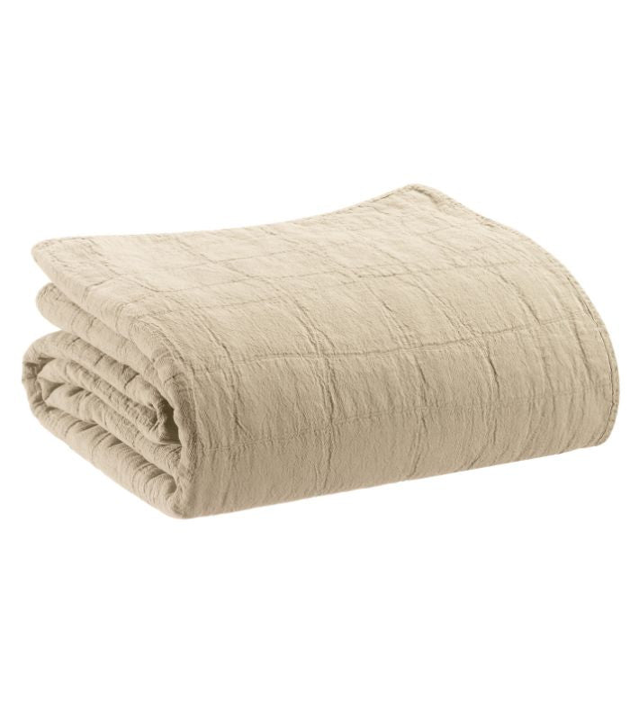 Jeté de canapé/Couvre-lit 100% coton TITOU Lin, Vivaraise