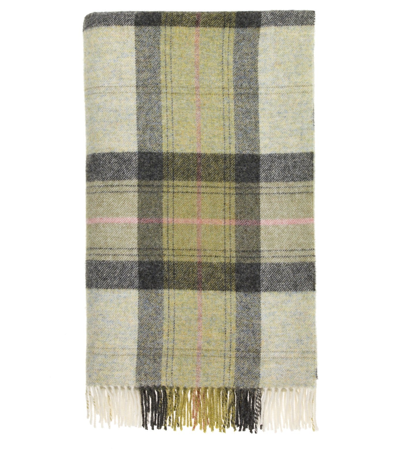 Plaid Laine Ecossais Skye Vert 140 x 185 cm, B at Home, tissé en Angleterre
