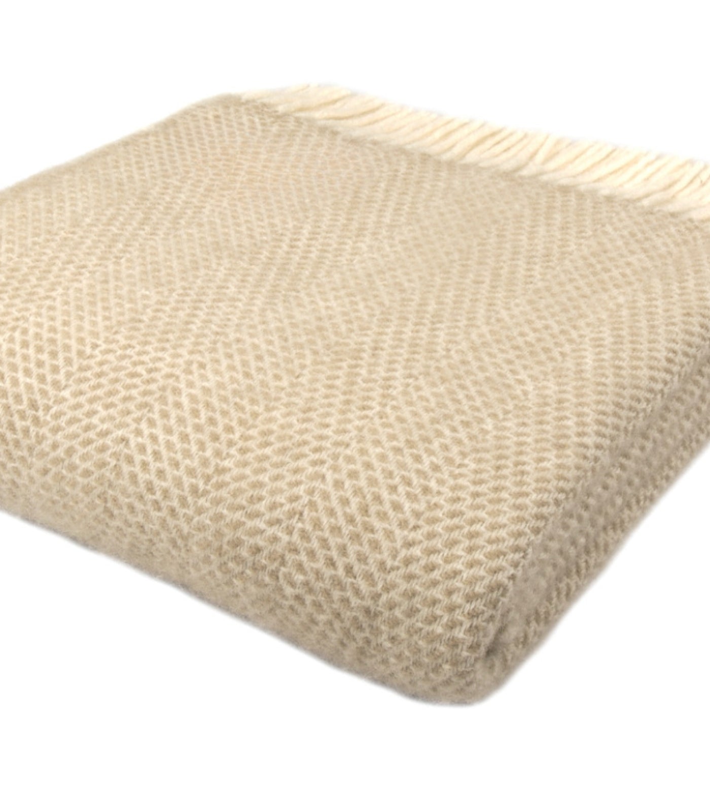 Plaid Laine Beehive Beige - cadeau déco en laine tissé en Angleterre