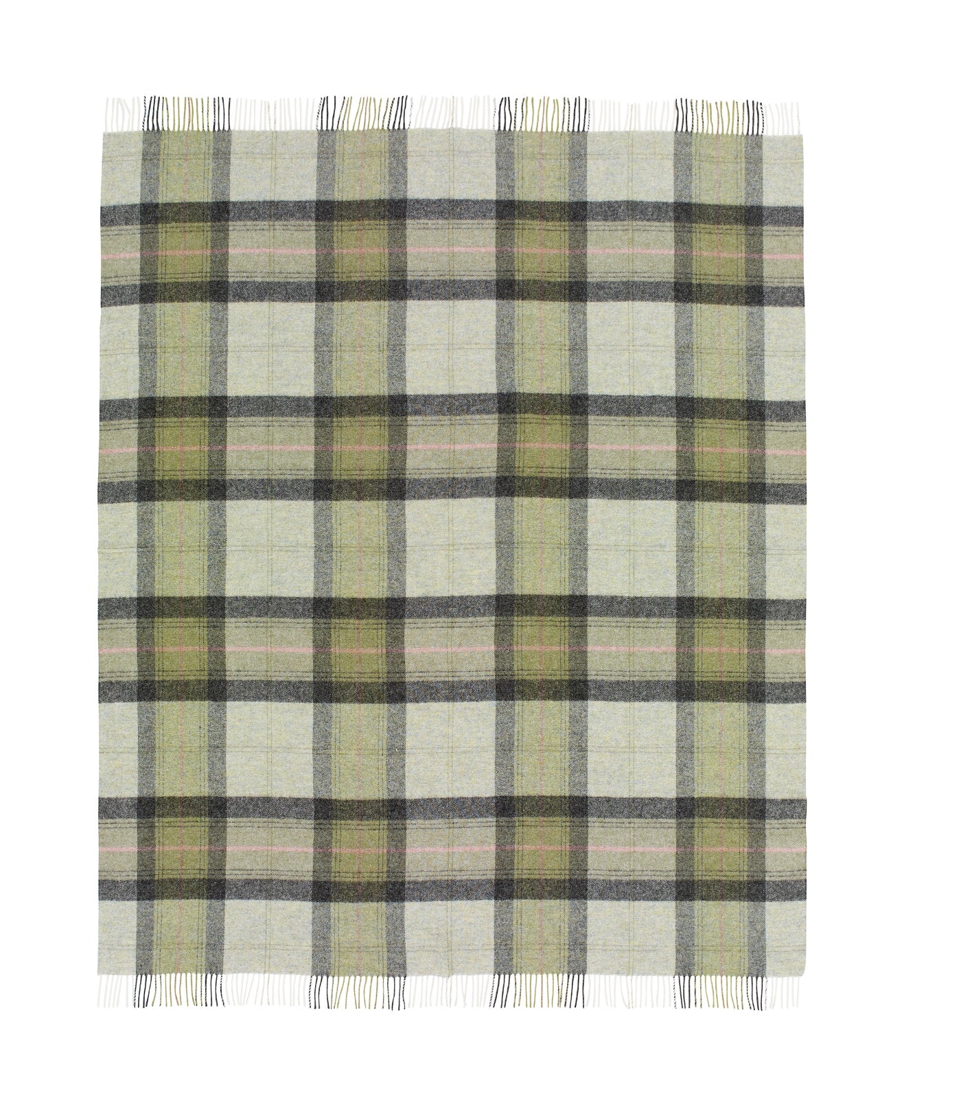 Plaid Laine Ecossais Skye Vert 140 x 185 cm, B at Home, gros plan sur la matière