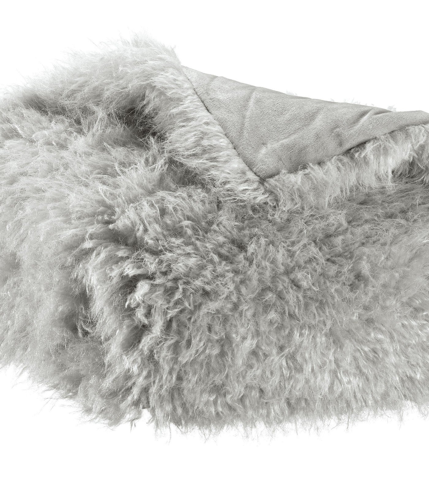 Plaid Fausse Fourrure Gris Imitation Mouton - 130 x 160 cm, Vivaraise