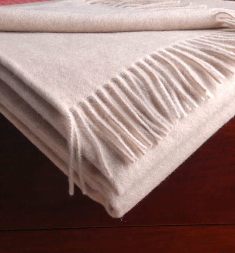 Plaid Cachemire Himalaya Beige - en Cachemire - tissé en Italie