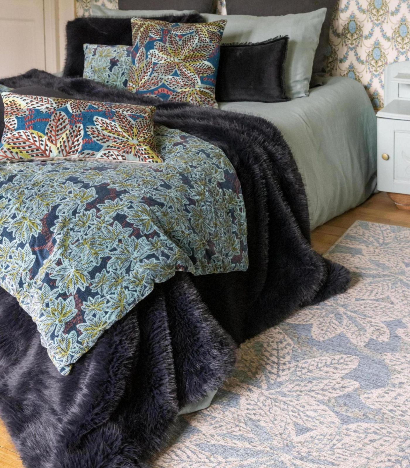Maxi Plaid Fausse Fourrure Caviar - 180 x 220 cm, Vivaraise, gros plan sur la matière