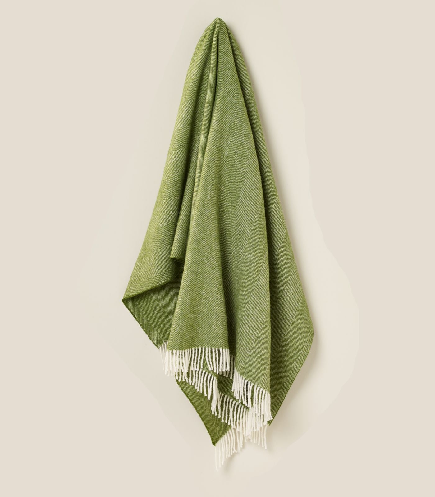 Plaid Laine Chevrons Vert 140 x 185 cm, B at Home, confort haut de gamme