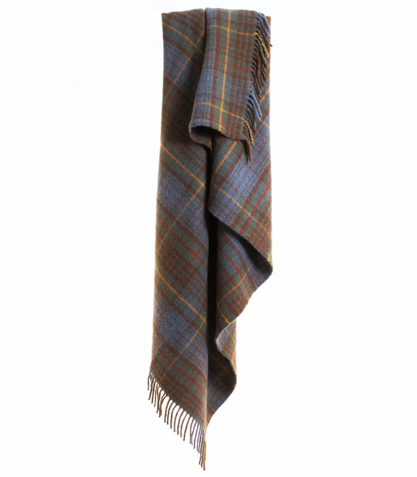 Plaid Pure Laine Écossais Antique Hunting Stewart 150 x 183 cm, The Mill, drapé sur un canapé