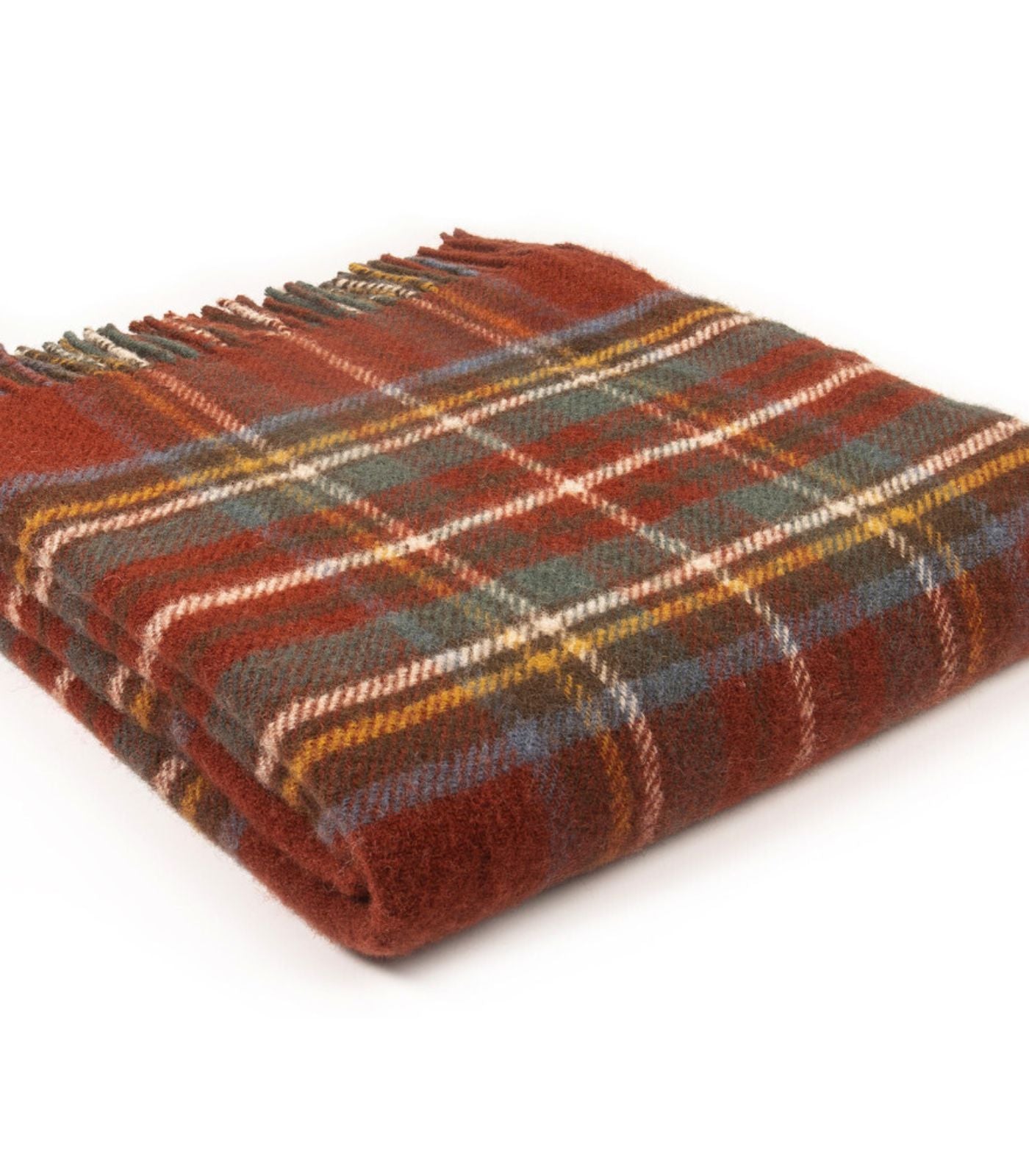 Plaid Pure Laine Écossais Antique Royal Stewart 150 x 183 cm, The Mill, gros plan sur la matière
