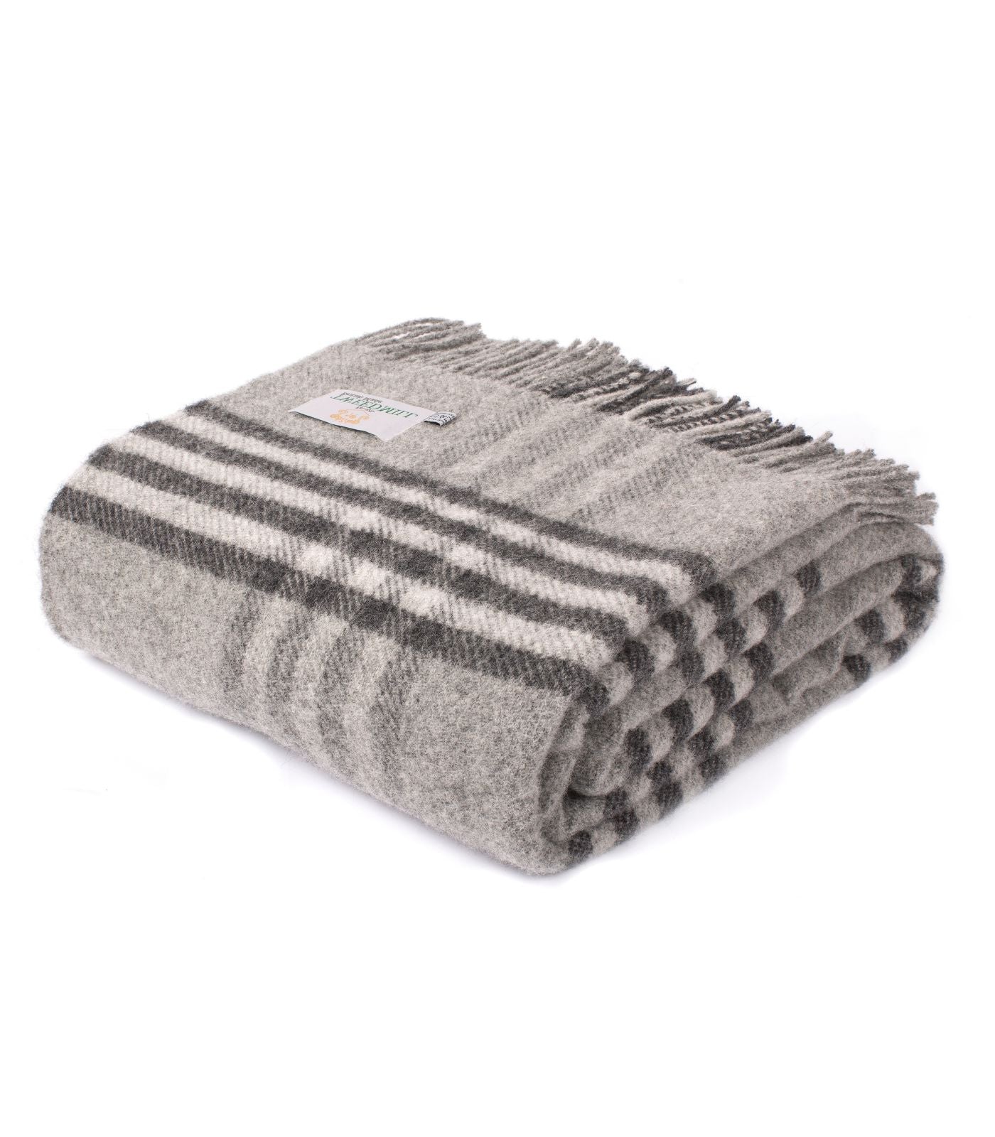 Plaid Laine Carreaux Gris 150 x 240cm - Collection Aspen, The Mill, gros plan sur la matière