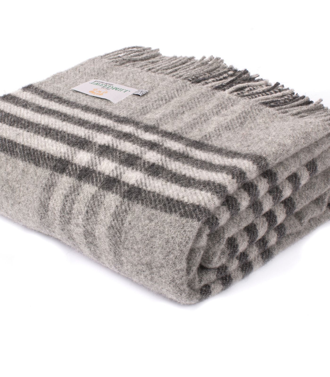 Plaid Laine Carreaux Gris 150 x 240cm - Collection Aspen, The Mill, tissé en Angleterre