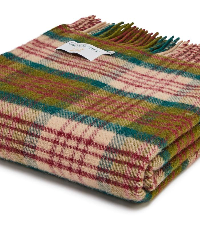Plaid Laine Ecossais Thistleberry 150 x 183 cm, The Mill, tissé en Angleterre