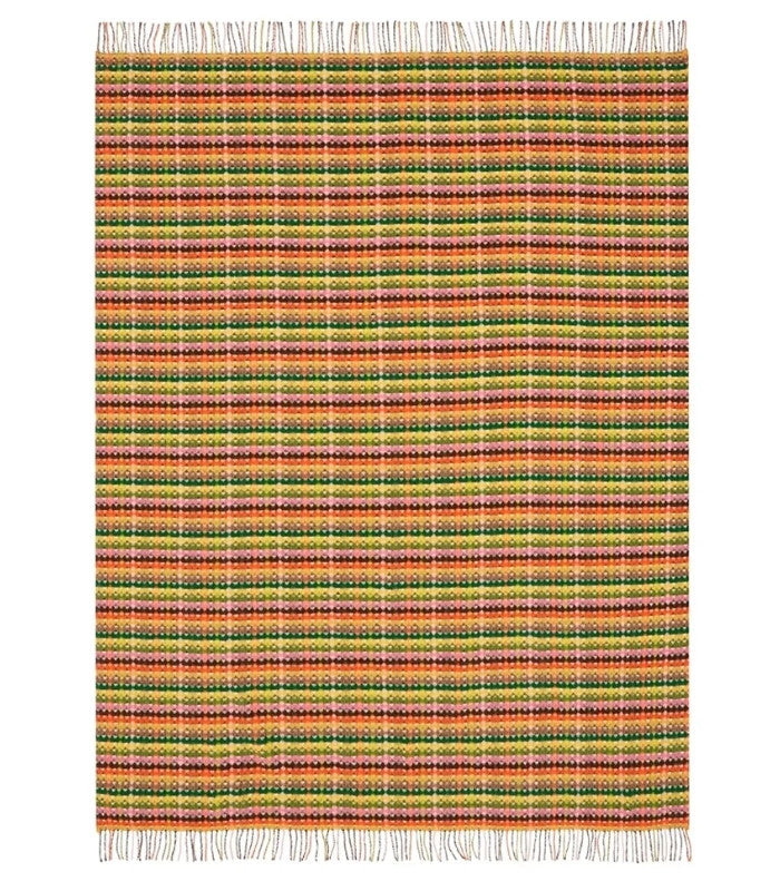 Plaid en Laine Marano présenté à plat pour permettre une visualisation complète du dessin