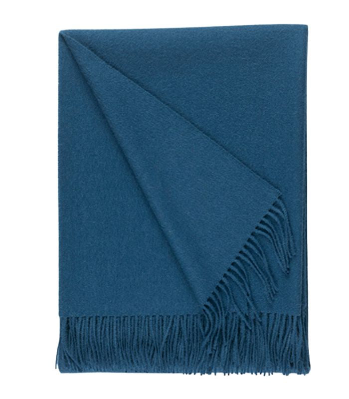 Plaid Laine Alpaga Luxe Paola Bleu Pétrole 130 x 180 cm, Casa Paola, tissé en Pérou