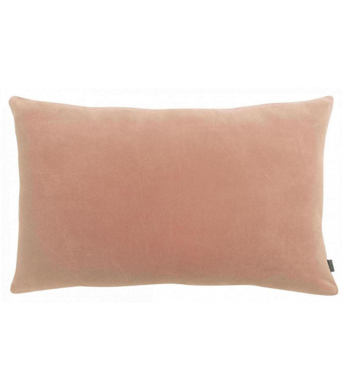 Coussin en Velours ELISE Pêche, Vivaraise, gros plan sur la matière