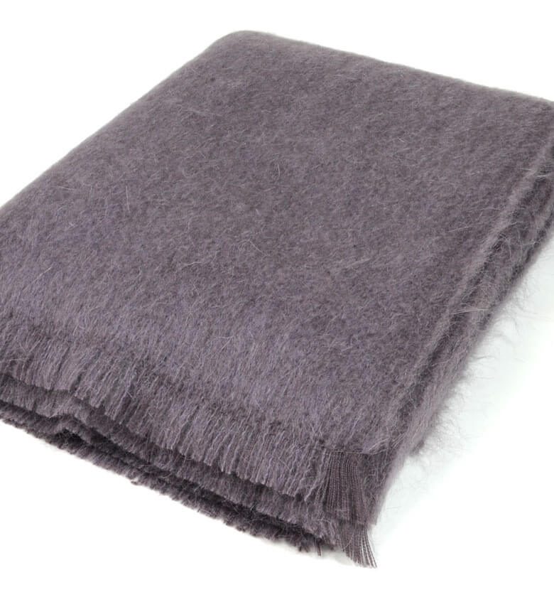 Plaid Mohair Prune Luxe - plaid haut de gamme idéal cadeau