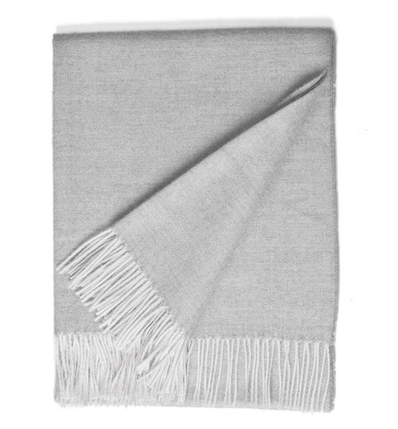 Plaid Laine Alpaga Luxe Inca Chic Chevron Gris - en baby alpaga - tissé en Pérou