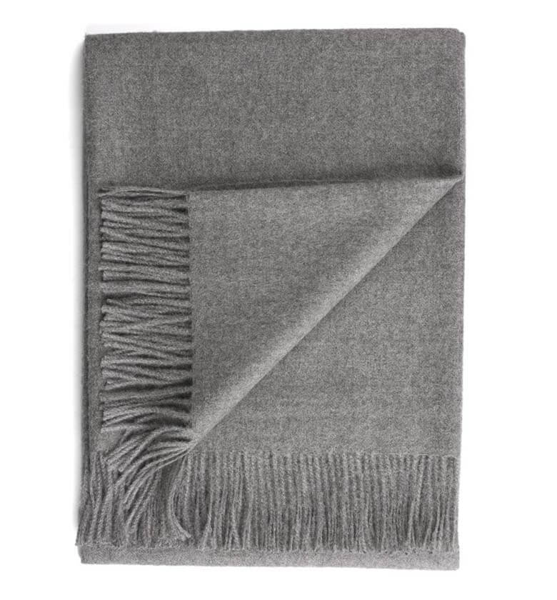Plaid Paola Gris - en baby alpaga - tissé en Pérou