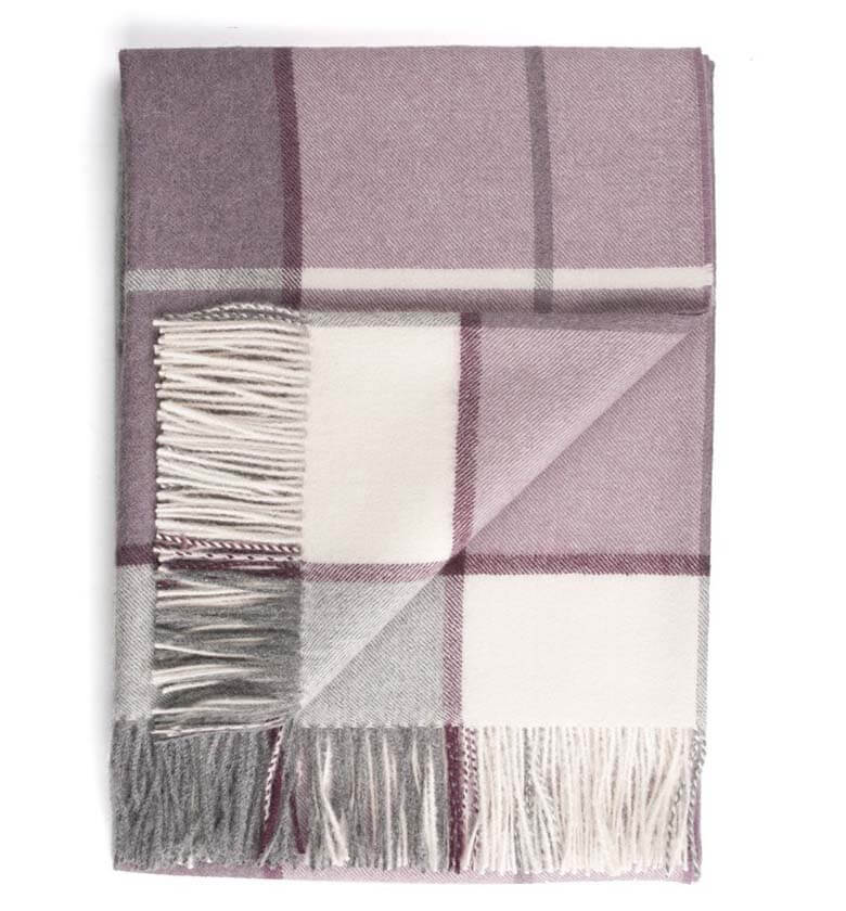 Plaid Laine Alpaga Luxe Hacienda Mauve - en baby alpaga - tissé en Pérou