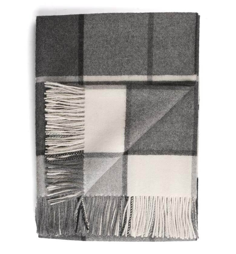 Plaid Laine Alpaga Luxe Hacienda Gris - en baby alpaga - tissé en Pérou