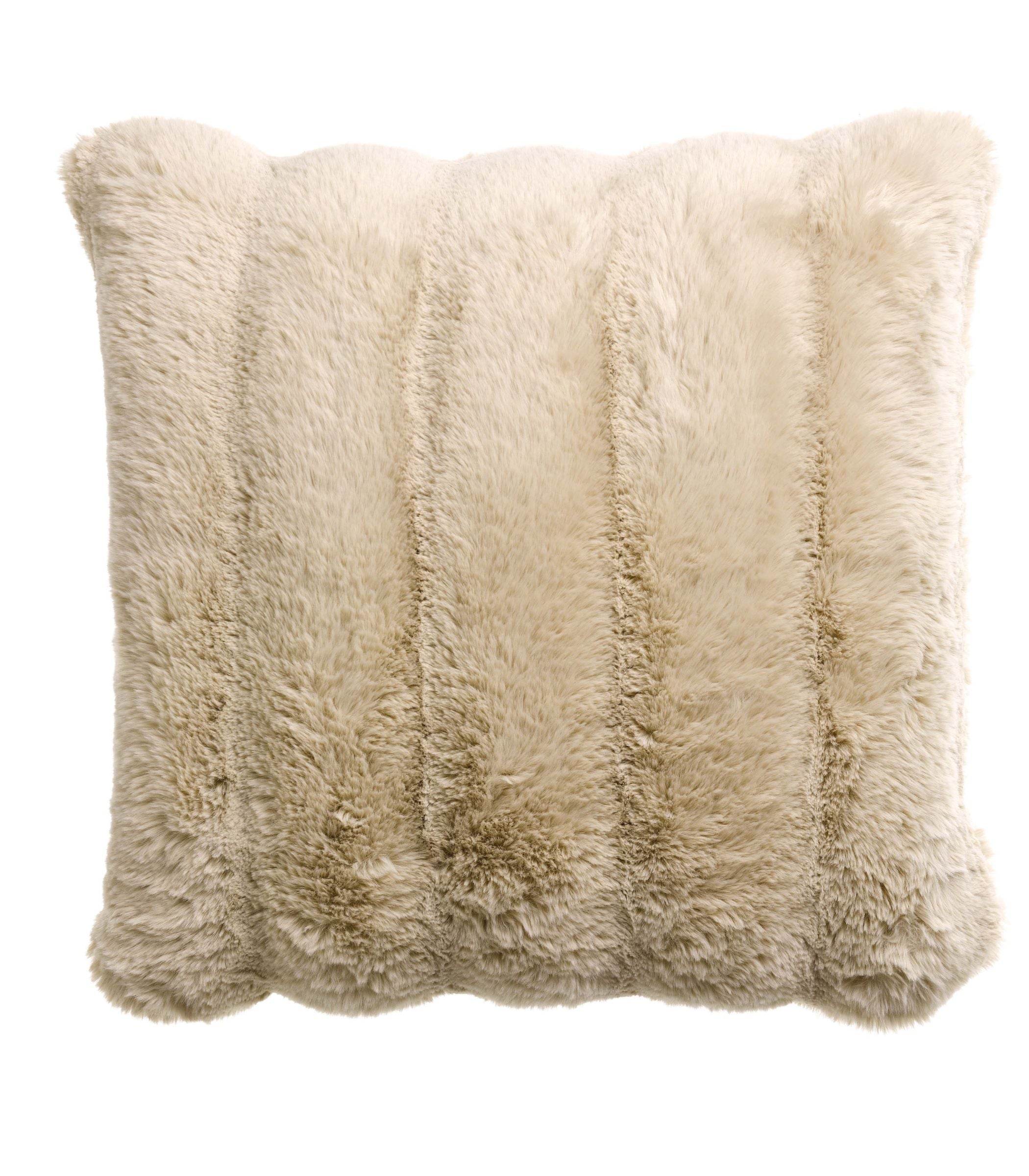 Coussin Fausse Fourrure Double Face Beige Naturel 45 x 45 cm