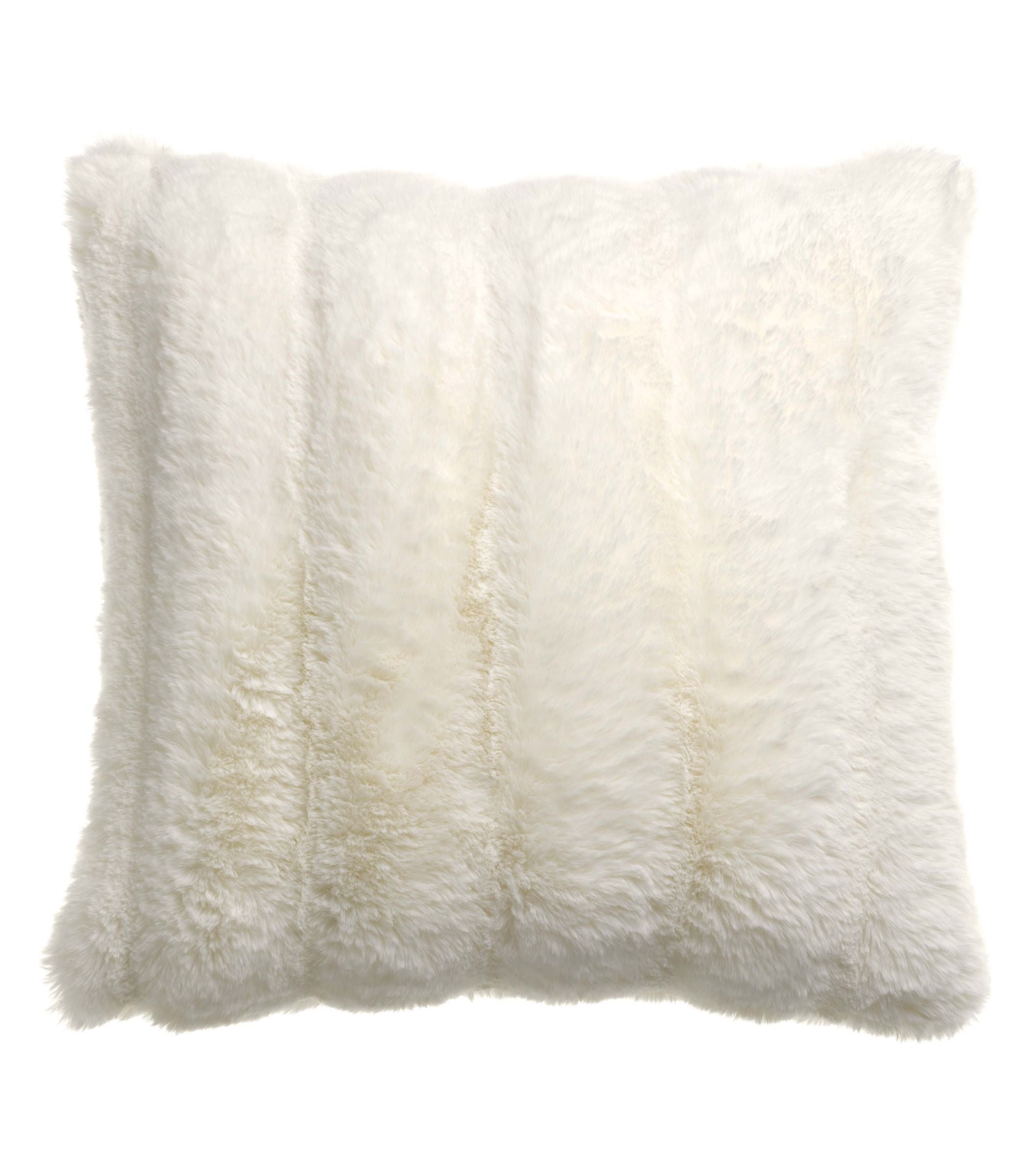 Coussin Fausse Fourrure Double Face Blanc Neige 45 x 45 cm