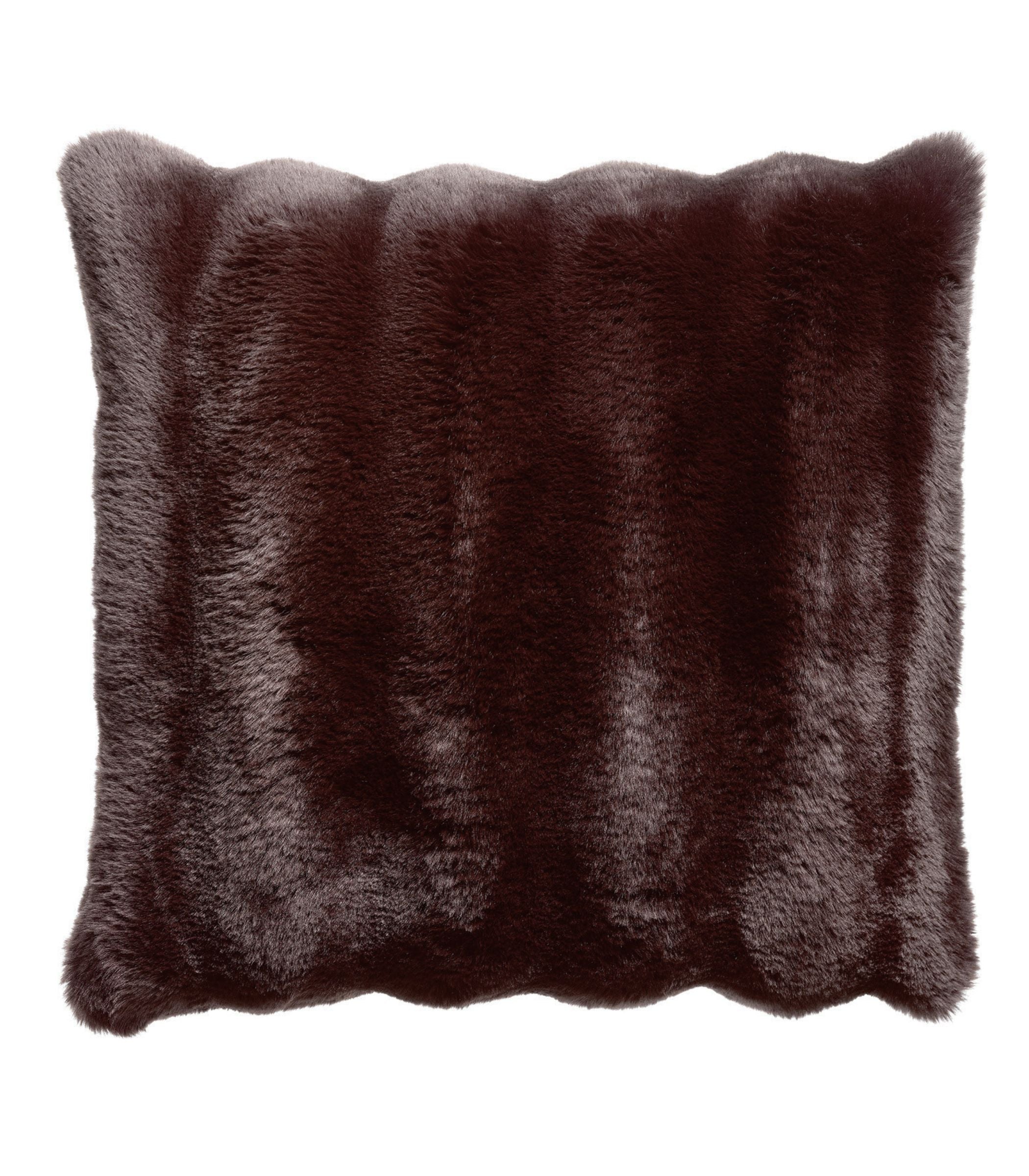 Coussin Fausse Fourrure Double Face Marron Ébène 45 x 45 cm