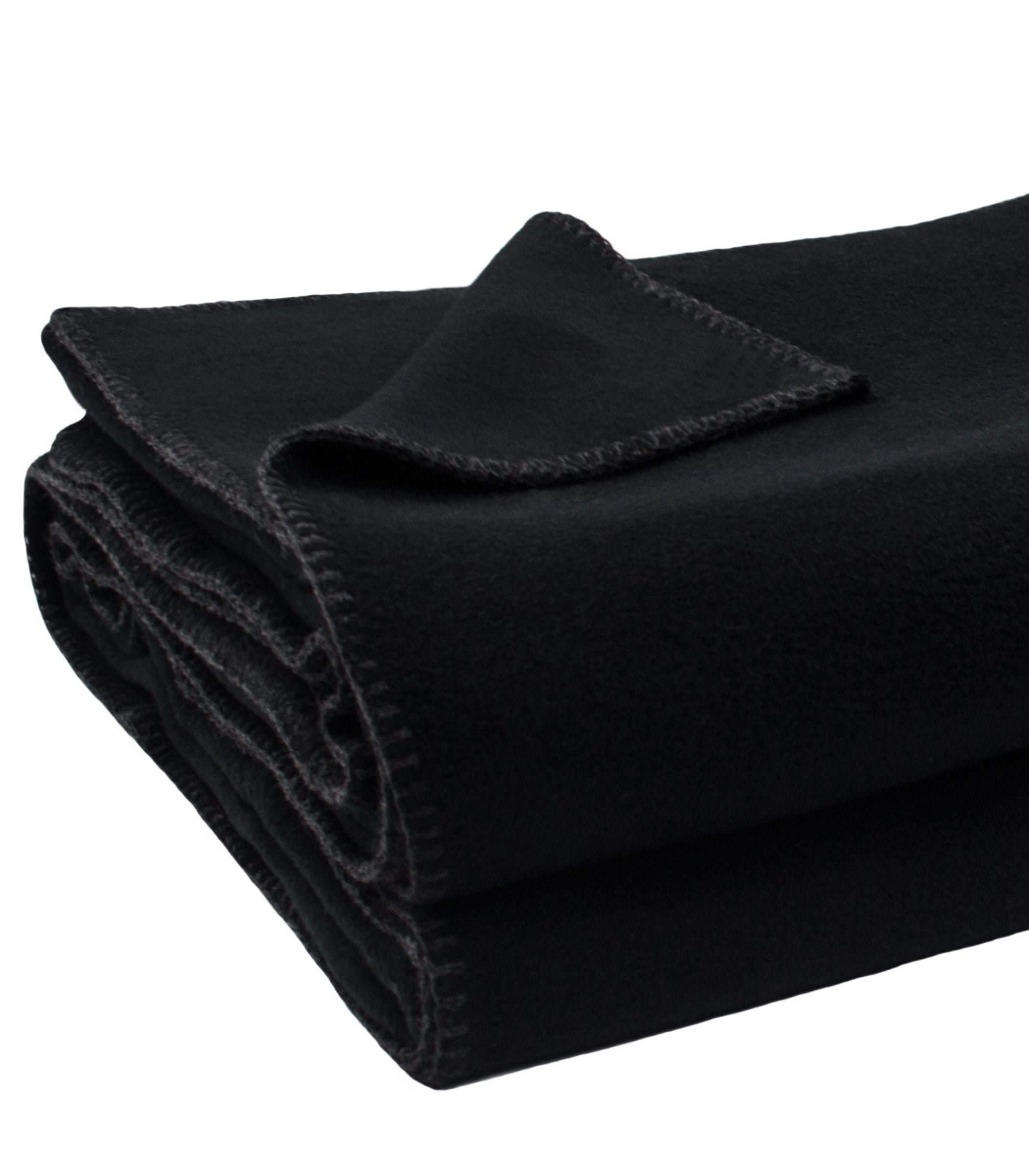 Plaid Polaire Luxe Noir - Choix de Tailles