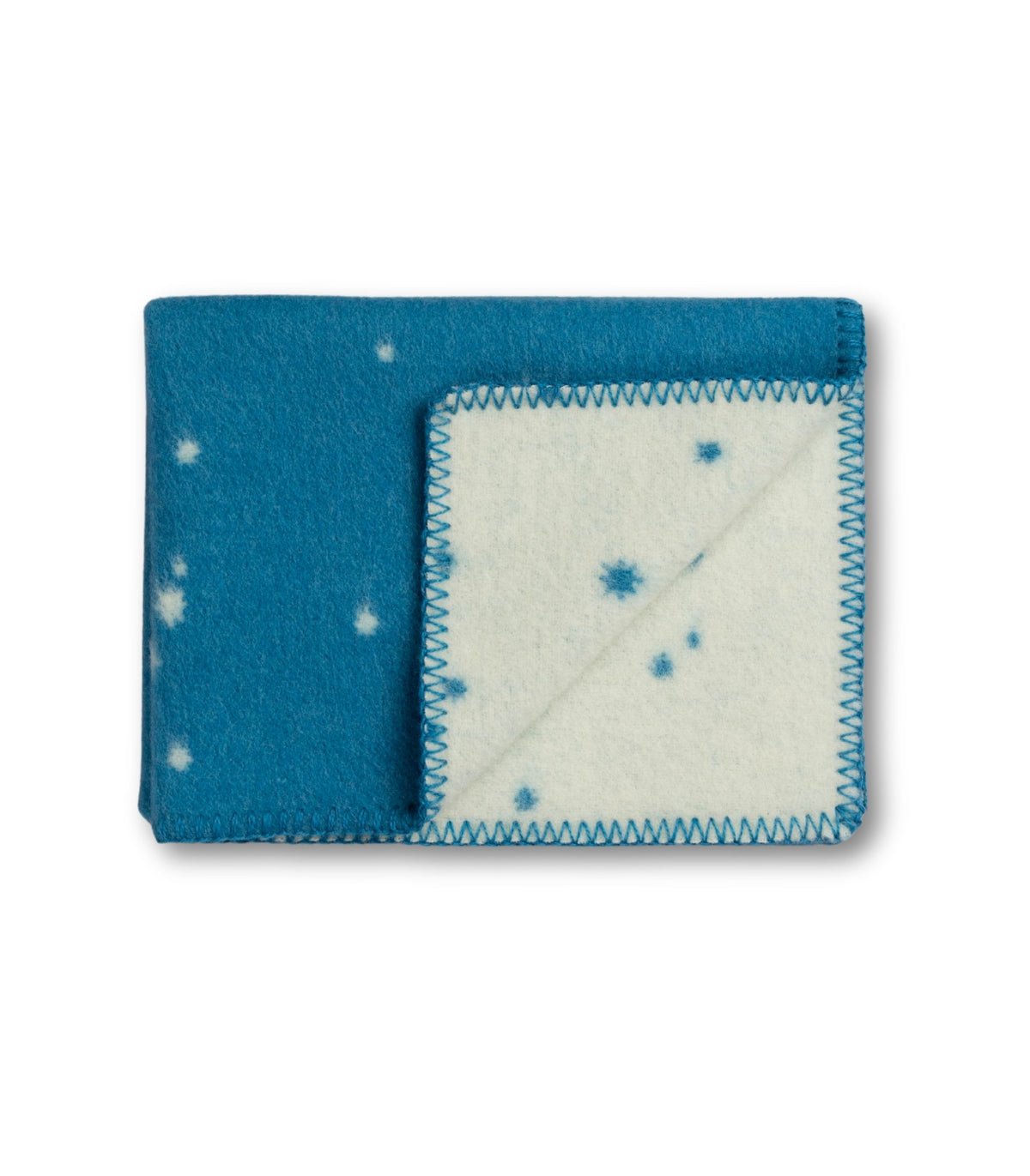 Couverture bebe orion bleu et ecru plie