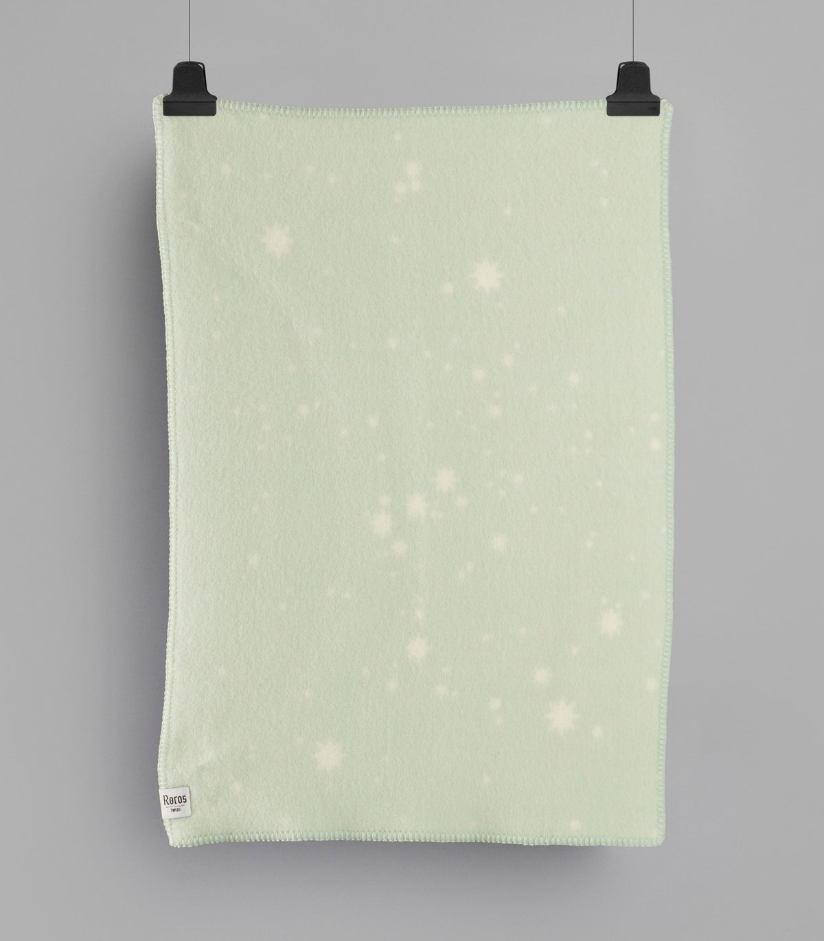 Couverture bébé Orion vert et ecru à plat avant