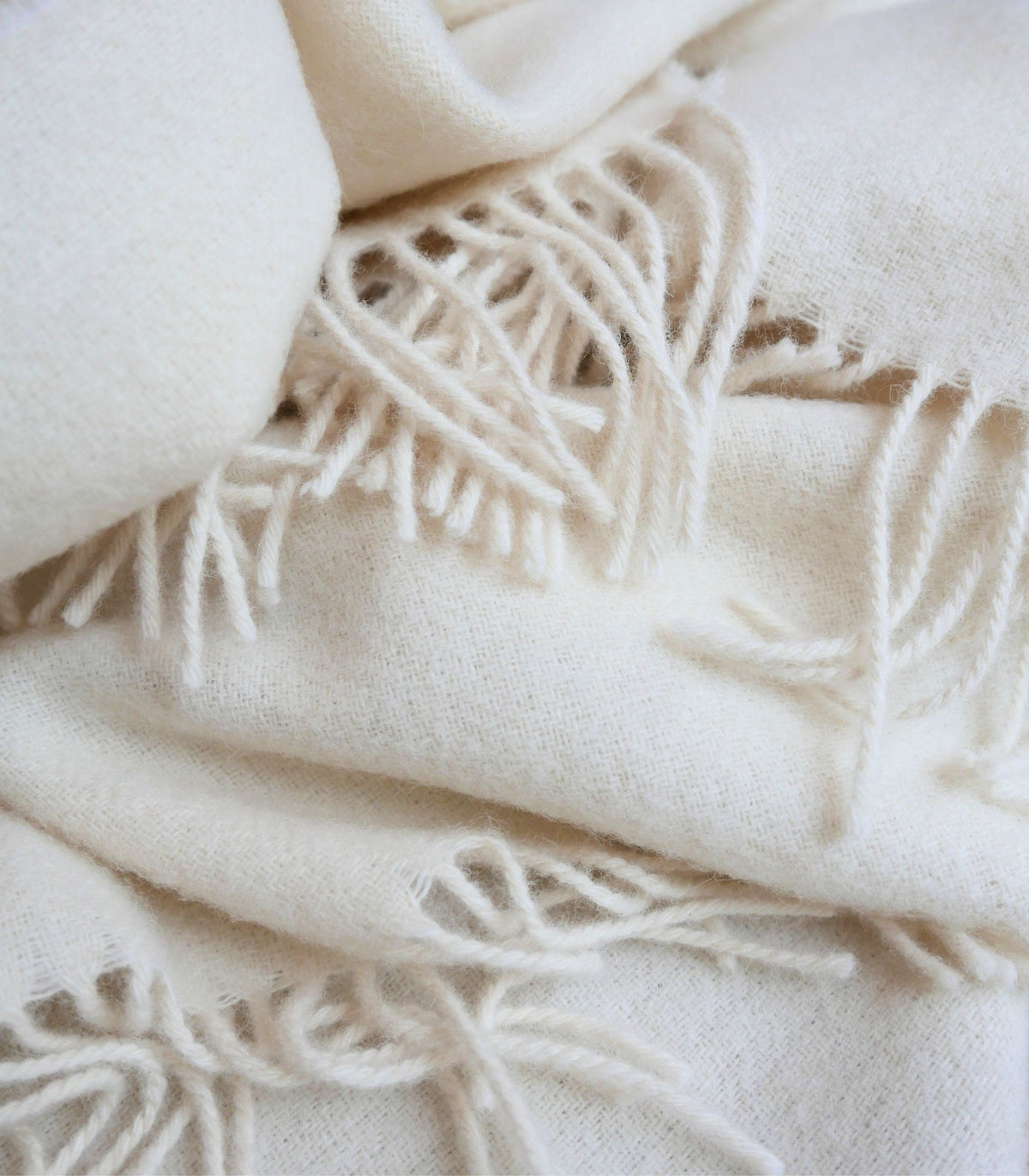 plaid laine blanc cassé zoom matière