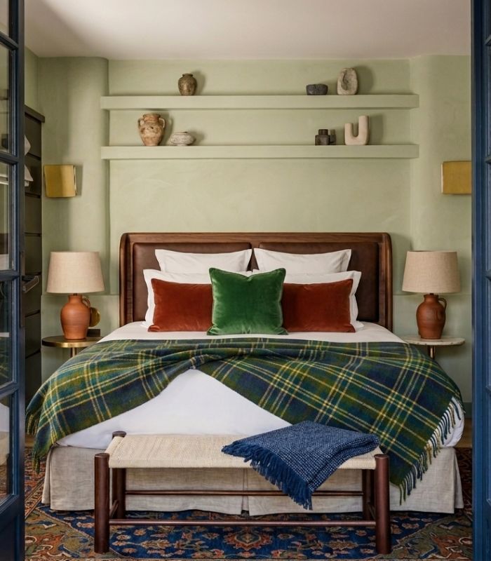Plaid Pure Laine Écossais Vert Forest 150 x 183 cm, The Mill, tissé en Angleterre