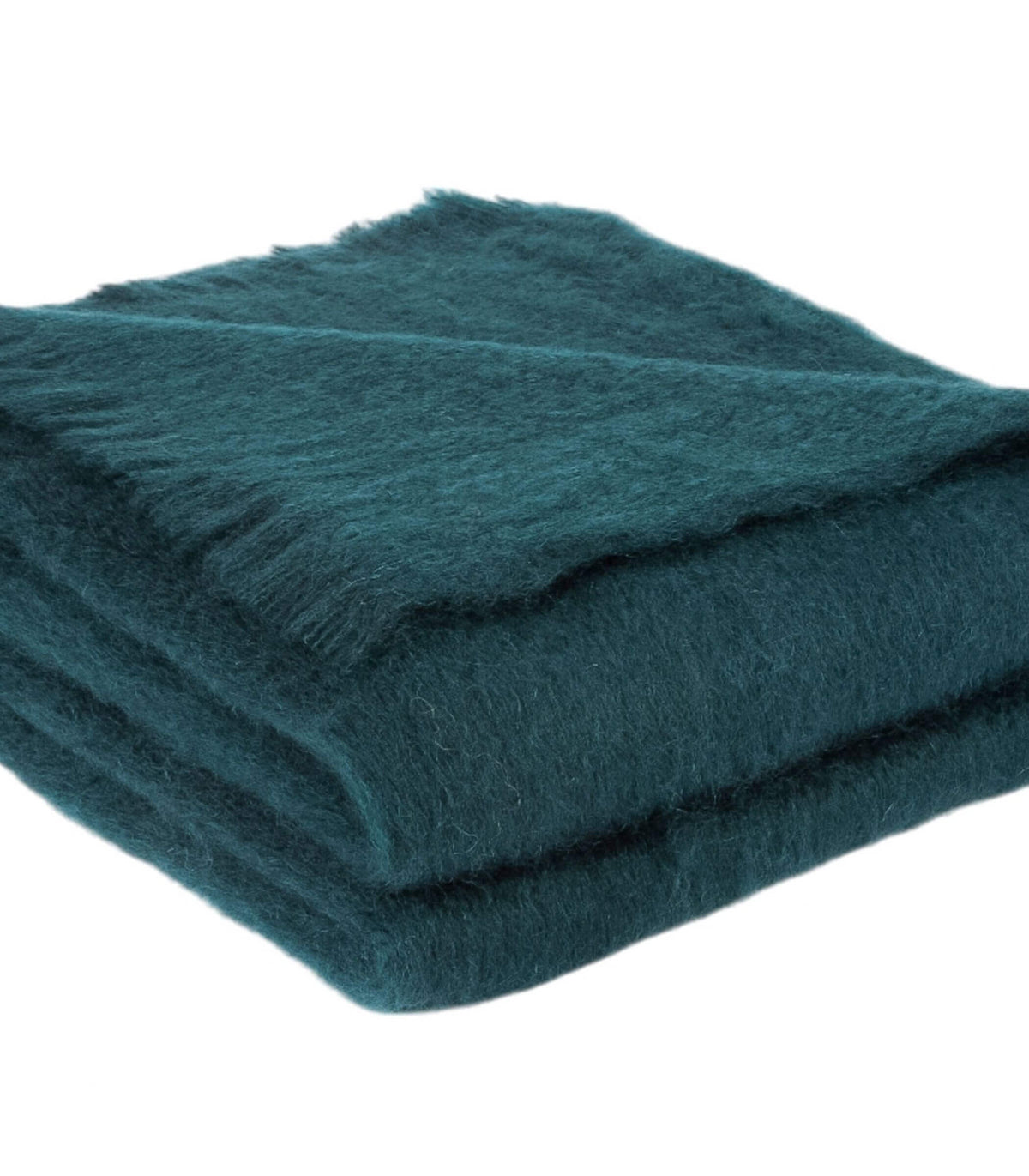Texture douce et lumineuse du plaid mohair couleur pétrole