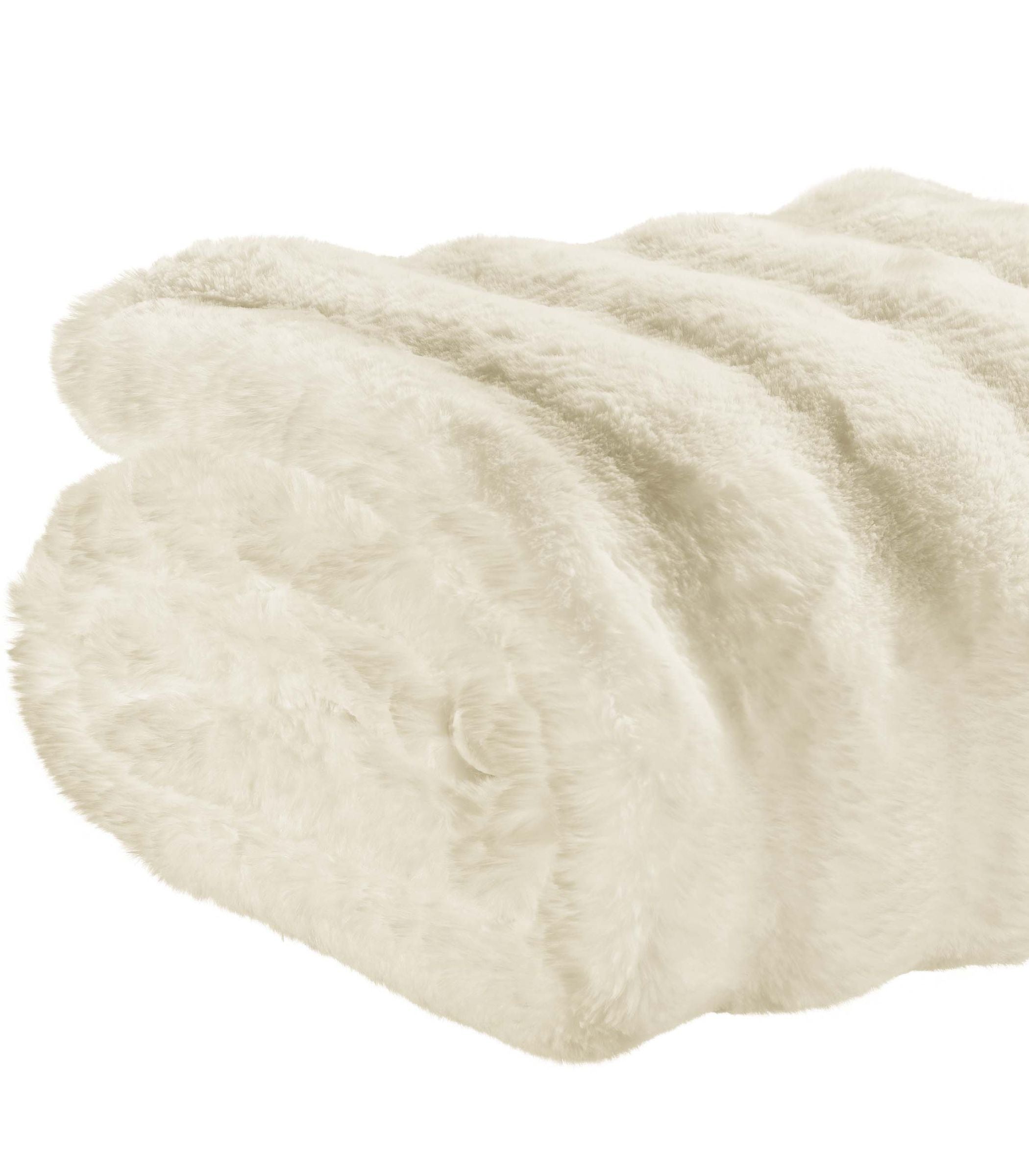 plaid fausse fourrure double face blanc zoom matiere