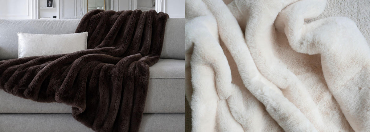 Plaids en fausse fourrure douce et haut de gamme